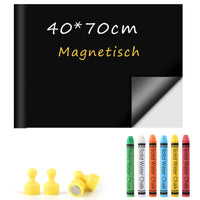 1 x RAW Customer Returns Blackboard film magnetic self-adhesive - 40 x 70cm, incl. magnetic film, 6 dustless chalks, 4 magnets - RRP €15.12