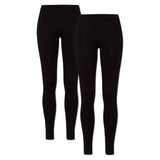 1 x RAW Customer Returns ORIGINAL BASICS Women s Leggings Made of Cotton Long Opaque Normal Waistband Pack of 2 Black XXL 44 46  - RRP €21.95