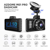 1 x RAW Customer Returns AZDOME Dashcam 1080P FHD car camera with 3 inch screen, 150 wide angle lens, loop recording, G-sensor, parking monitoring, 64G SD card M01 Pro SD card , inside, LCD - RRP €55.99