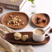 1 x RAW Customer Returns YFWOOD Serving Trays Set of 4, Round Irregular Wooden Appetizer Plates Cheese Snacks Dessert Sushi Fruit Salad Wooden Plates - RRP €41.98