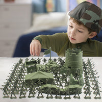 1 x RAW Customer Returns 100 pieces army soldier figures set, soldiers play set, military soldier toy figures, plastic army soldier figures military play set with soldiers, planes, tanks, flags for children 3  - RRP €20.4