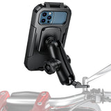 1 x RAW Customer Returns iMESTOU Waterproof Motorcycle Phone Mount Bike 1 Ball Cell Phone Holder for Rearview Mirror Installation with Anti-Theft Double Base Arm 720 Rotation for 5.5 -6.8 Smartphones Size L  - RRP €33.3