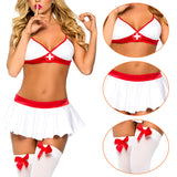 6 x Brand New HOTSO Doctor Cosplay Costume, Sexy Nurses Clothing Naughty Mardi Gras Outfits Bed with Stockings Top Pleated Miniskirt Role Play Halloween - RRP €59.94