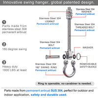 1 x RAW Customer Returns BeneLabel 2x Hanging Bolts 23cm Hammock Swing Hanger, Swivel Stainless Steel Mounting Bearing Set for Indoor Outdoor Playground Chair Yoga Rope Punching Bag Sandbag, 1800lbs - RRP €19.0