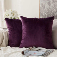 1 x RAW Customer Returns MIULEE Pack of 2 Velvet Cushion Covers Decorative Pillowcases Throw Pillows Sofa Cushions Lumbar Cushions Throw Pillow Covers Cushion Cover Purple 45 x 45 cm - RRP €15.26