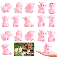 10 x Brand New LOMUG Small Lucky Pig Figures Pink, 8 Styles Mini Pigs Lucky Charm New Year s Eve for DIY Craft Table Decoration Cake Decoration Child Birthday Party Mother s Day 16 Pieces  - RRP €147.1