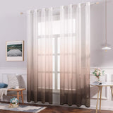 1 x RAW Customer Returns MIULEE Curtains Transparent Curtains Gradient Voile Sheer Set of 2 Curtains with Eyelets Decorative Curtain Window Curtain for Bedroom and Living Room 245 cm x 140 cm H x W White Coffee Color - RRP €23.48