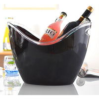 1 x RAW Customer Returns Yobansa 8L bucket, champagne bucket, ice bucket, wine cooler, champagne cooler, acrylic large ice bucket, kitchen fruit and vegetable storage container black03  - RRP €27.58