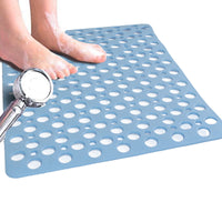 2 x Brand New VENUSO Non-Slip Shower Mat, 43 x 75 cm Square, Bathroom Rug, Machine Washable, Non-Slip Bathtub Mat with Suction Cup, Blue - RRP €40.8