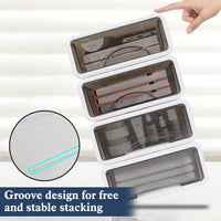 1 x RAW Customer Returns Pack of 4 stackable drawer boxes with drawers, desk organizer drawers, drawer boxes, plastic storage box for office, school, home, dressing table, desktop - RRP €30.99