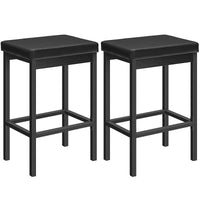 1 x RAW Customer Returns HOOBRO Bar Stools, Set of 2, Kitchen Stools, 5 cm Thick Padding, Height of 63 cm, Easy to Assemble and Clean, Suitable for Kitchen, Restaurant, Bar, Counter, Black EBB21BY01 - RRP €60.49