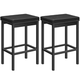 1 x RAW Customer Returns HOOBRO Bar Stools, Set of 2, Kitchen Stools, 5 cm Thick Padding, Height of 63 cm, Easy to Assemble and Clean, Suitable for Kitchen, Restaurant, Bar, Counter, Black EBB21BY01 - RRP €60.49