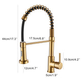 1 x RAW Customer Returns Kitchen faucet with pull-out sprayer, spring faucet kitchen with pull down sprayer shower, 360 swivel hot and cold water sink faucets matte gold  - RRP €63.99