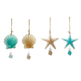 1 x Brand New DEDEMCO Sea Glass Wind Chimes Starfish Shell Welcome Sign Indoor Outdoor Ocean Theme Wind Chimes Beach Collection Wind Chimes for Garden Home Decor - RRP €20.4