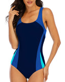 1 x RAW Customer Returns Halcurt Women s Sporty One Piece Swimsuit Racer Back Swimsuit Figure Optimizer Swimwear - RRP €37.3