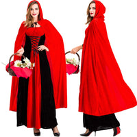 1 x RAW Customer Returns LATH.PIN Little Red Riding Hood Costume Women Halloween Cosplay Carnival Dress with Hooded Cape Plus Size Red, S  - RRP €31.72