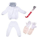 1 x RAW Customer Returns 4Pcs Beekeeper Suit Set, Hat Honeycomb Tool with Veil Gloves Hood Beekeeping Equipment - RRP €19.2