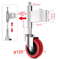 1 x RAW Customer Returns HomeGoGo Spring Loaded Gate Rollers 125mm Heavy Duty Hardware Steel Doors Hold up to 200kg for Use on Farm, Estate and Home Red - RRP €40.24