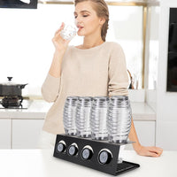 1 x RAW Customer Returns HXC-BLG bottle holder for Soda Stream 4 bottles stainless steel drip holder drip stand with lid holder for SodaStream Crystal Emil bottles - RRP €18.14