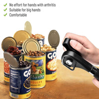 2 x RAW Customer Returns Can Opener, Smooth Edge Manual No Sharp Edges with Soft Handles, Food Grade Stainless Steel, Professional Ergonomic Can Opener for Kitchen and Restaurant - RRP €31.0