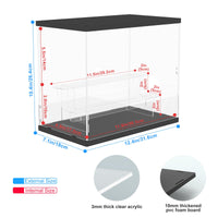 1 x RAW Customer Returns Nynelly Acrylic Display Case for Figures Showcase, Collection Display Case with Light, Acrylic Display 3-Tier Acrylic Display Case with Door, Dustproof Presentation Box for Figures, Black - RRP €38.99