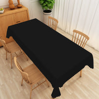 1 x Brand New Aoihrraan Black Rectangular Polyester Fabric Tablecloths Washable Oblong Tablecloth for Home Party Dining 6 to 8 Seater for Kitchen Wedding Birthday Anniversary Decoration 178 x 229 cm - RRP €33.99