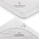 1 x RAW Customer Returns Laleni Baby Cot Sheets - Cot Sheets - Newborn Pram Sheets - Cot Mattress Cover with Elastic Corners - Cot Mattress Cover 100 Cotton 135gsm - White - Cot 55x90cm - RRP €14.09