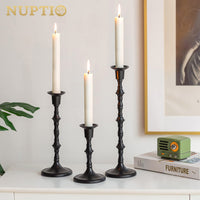 1 x Brand New Nuptio Black Candle Holders Tall Matte Candle Holders Bulk Tapered Candle Holders 10 Sets 30 Pieces Metal Decorative Candlestick Centerpiece for Party Fireplace Mantle Halloween Home Decor - RRP €20.4