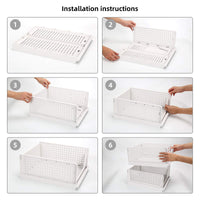 1 x RAW Customer Returns 4 Set Foldable Wardrobe Storage Boxes Plastic Storage Boxes Shelf Baskets Folding Kitchen Drawer Inserts Stackable Storage Boxes Transport Boxes Cabinet Container Cube Pull-Out Drawer - White - RRP €43.26