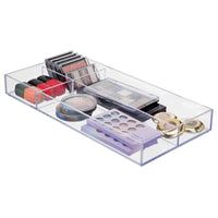 1 x RAW Customer Returns mDesign organizer - transparent color - plastic - with sections - ideal for make up and as an organizer for wardrobes and drawers - RRP €19.45