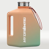 1 x RAW Customer Returns HYDROMAG drinking bottle 2.7 l - XL water bottle ideal for sports, fitness, yoga outdoor including magnetic cell phone holder, BPA-free, leak-proof robust turquoise-orange  - RRP €30.24