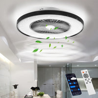 1 x RAW Customer Returns BKZO modern smart LED ceiling light with fan 60cm, ceiling fan with lamp, infinitely variable ventilation speeds, effortless light dimming, 3000-5500 K, black, 60CM - RRP €156.28