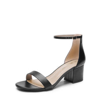 2 x Brand New DREAM PAIRS Elegant Women s Sandal with Low and Wide Heel Shoes with Classic Heel with Rounded Toe Buckles and Elegant Summer Straps BLACK-PU LOW-CHUNK-E Size 39 EUR  - RRP €80.02