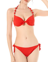 1 x RAW Customer Returns EONAR Women s Swimwear Push up Bikini Top with Underwire Low Waist Bikini Bottoms Side Tie Brazilian Briefs Bikini Set XXL, Red  - RRP €31.0