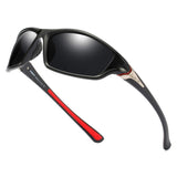 1 x RAW Customer Returns HGDGears Polarized Sports Sunglasses for Men Outdoor Cycling Driving Golf Running Fishing Tr90 Superlight Frame Eyewear Sun Glasses UV400 Black-Red  - RRP €18.14