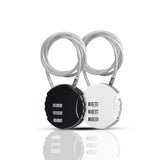 1 x RAW Customer Returns YAODHAOD Cable Lock, 50 cm Pack of 2, 3-Digit Combination Padlocks, TSA Approved, Padlocks for Travel, Bicycle Helmet, Luggage Security 50CM, Silver Black  - RRP €10.8