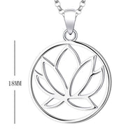 1 x RAW Customer Returns JO WISDOM Women s Necklace Silver 925 Necklace Pendant Lotus Flower Yoga with White Gold Plated, Jewelry for Women - RRP €39.32