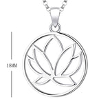 1 x RAW Customer Returns JO WISDOM Women s Necklace Silver 925 Necklace Pendant Lotus Flower Yoga with White Gold Plated, Jewelry for Women - RRP €39.32