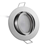 7 x Brand New HCFEI set of 6 LED recessed spotlights, dimmable, matt chrome, pivoting, 3W flat, 230V, recessed spot, recessed spot, 68-75 mm borehole, 120 beam angle, warm white 3000K - RRP €279.93