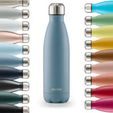 1 x RAW Customer Returns Blumtal drinking bottle stainless steel Charles - Thermos bottle 1000 ml - BPA-free thermo drinking bottle cold warm - leak-proof drinking bottle 1L stainless steel - water bottle stainless steel -  - Grey-Blue - RRP €21.99