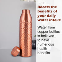 1 x RAW Customer Returns NORMAN JR Hammered Copper Water Bottle 1L Large - Gift Pack of 3, an Ayurvedic vessel made from pure copper - helps you drink more water with many health benefits - RRP €70.58