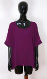 1 x RAW Customer Returns Van Der Rich - Mousseline blouse with lining - Women Purple, L-XL  - RRP €22.8