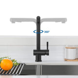 1 x RAW Customer Returns Auralum low pressure kitchen faucet black, kitchen faucet extendable, kitchen faucet stainless steel, sink faucet with shower two water jet types, mixer tap 360 rotatable for boiler - RRP €59.99