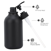 3 x Brand New Segbeauty Soap Dispenser Black Matt, Pack of 3 500 ml Shampoo Dispensers for Shower, Shampoo Bottles for Filling with Labels, Refillable Soap Dispenser Plastic for Kitchen Bathroom - RRP €73.74