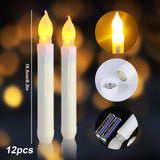 1 x RAW Customer Returns Pack of 12 LED Taper Candles Flickering, 16.5 2.0cm LED Electric Taper Candles, LED Candles Flickering, Battery Operated Flameless Long Candles for Party Wedding Festival Decoration, Warm White Light - RRP €14.11