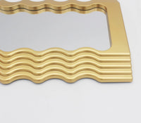 1 x RAW Customer Returns Funerom Wavy mirror aesthetic mirror Funky Squiggle mirror wave mirror rectangular gold mirror - RRP €18.42