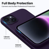 4 x Brand New ACRONIX case compatible with iPhone 14 Plus 6.7 , with 1 x tempered glass protective film, liquid silicone case with inner soft microfibre cloth lining, 360 full protection, shockproof mobile phone case, dark purple - RRP €55.72