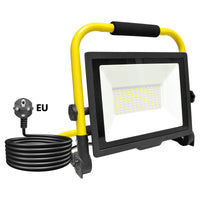 1 x RAW Customer Returns RIGIDON 75W LED construction spotlight, 7500LM portable LED work light, LED spotlight work light with plug, IP66 construction spotlight, for workshop construction site garage garden, 6000K - RRP €29.99