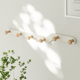 2 x RAW Customer Returns YunNasi coat rack children s coat rack without drilling coat hooks wall coat hooks hook rack cream-colored with 6 wooden hooks for hallway children s room living room bedroom bathroom - RRP €27.98