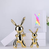 5 x Brand New XYQXYQ Balloon Rabbit Sculpture Decoration, Resin Animal Sculpture, Interesting Modern Nordic Abstract Decoration Radish Rabbit Gold, S  - RRP €102.0